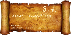 Bittó Annamária névjegykártya